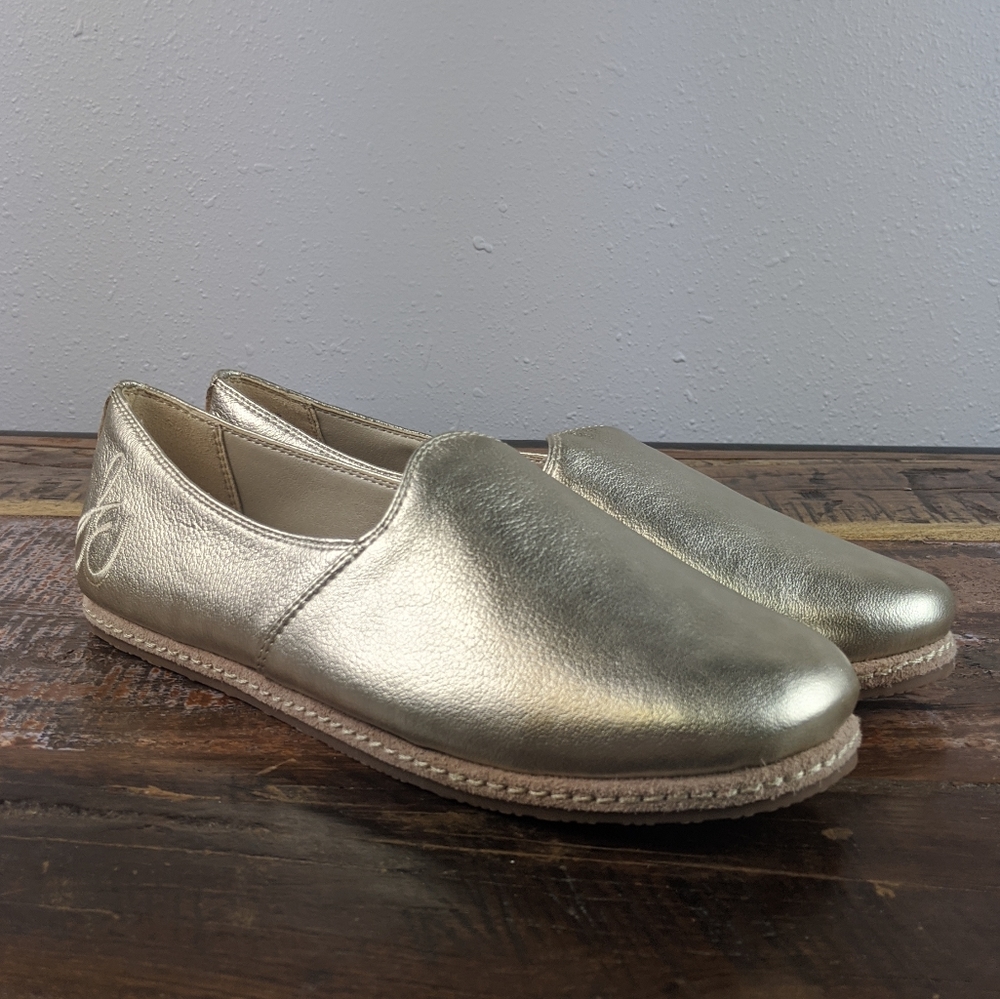 Sam Edelman Everie Gold Slip on Loafer Size 7.5